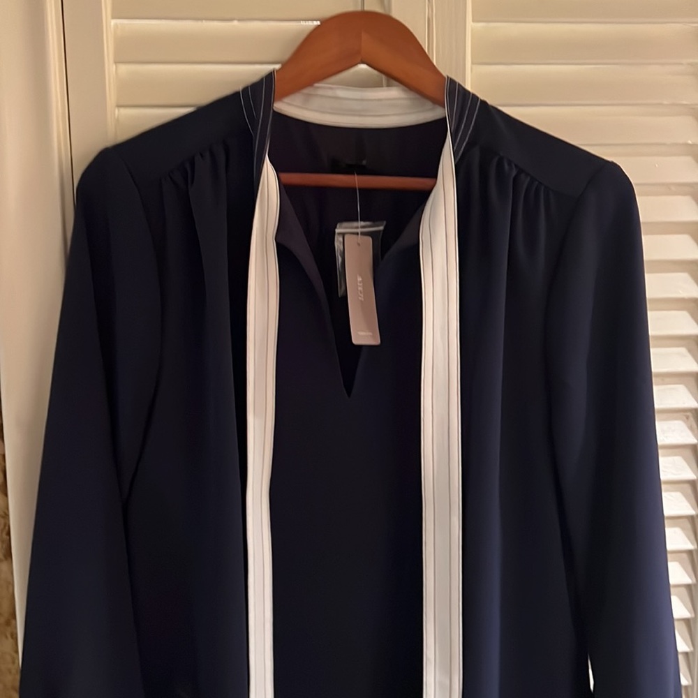 J Crew Shift Dress with Necktie in 365 Crepe - Picture 2 of 4